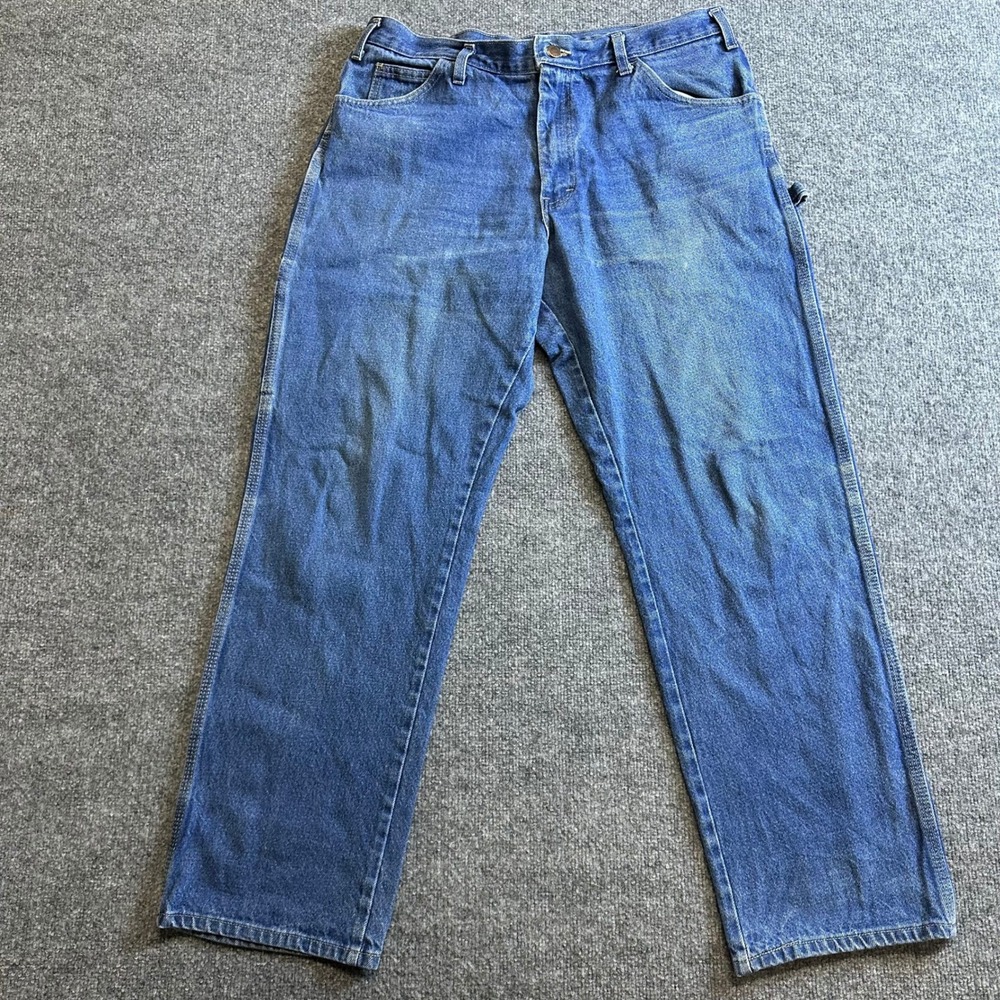 Dickies Carpenter Jeans Mens Size 36x32 Blue Cotton Relaxed Fit Workwear Utility